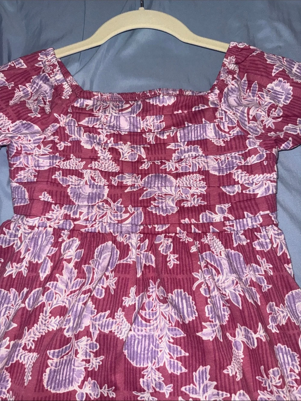 Carter's Rose-Pink Floral Smocked Puff Sleeve Dress